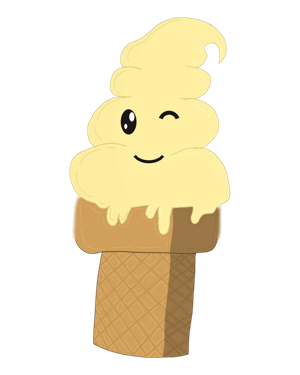 Vanilla mascot winking